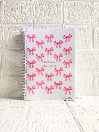 Pink Bow Spiral Notebook A5 - 150 pages